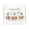 Espresso-Box der Murnauer Kaffeerösterei mit den Espressos Nossa Senhora, El Castillo und Malabar Monsooned im Geschenkkarton