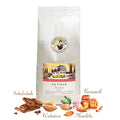 Weiße Kaffeepackung La Villa Crema-Mischung Brasilien von Murnauer Kaffeeroesterei mit Schokolade, Walnüssen und Karamell