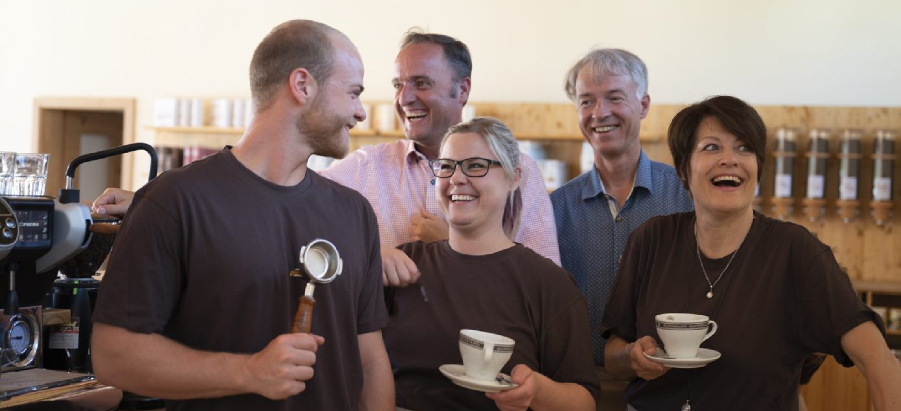Das Team der Murnauer Kaffeerösterei im Kaffeehaus