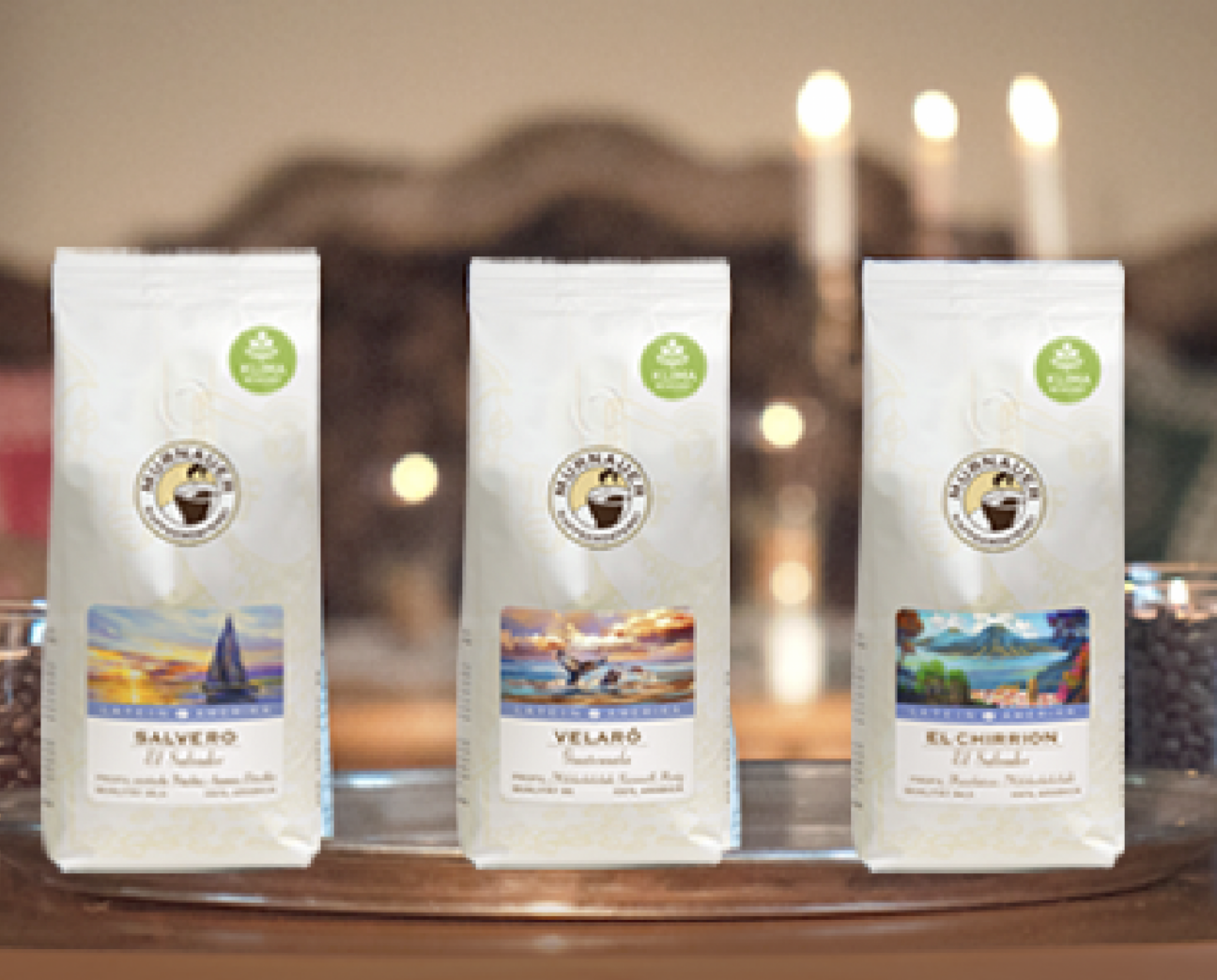 Drei Murnauer Spezialitätenkaffees für die Verkostung zuhause
