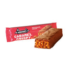 Broderick's Caramel Crispy, angeschnittener Riegel mit knuspriger Füllung, im Sortiment der Murnauer Kaffeerösterei