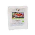 50 g Probiertütchen Jamala Indien Bio der Murnauer Kaffeerösterei mit Tigermotiv und Profil Schokolade, Malz, Nougat, Popcorn