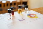 Aromafläschchen und Auswertungsbogen mit Kaffeearoma-Rad im Kaffeesensorik Kurs der Kaffee Academy im Murnauer Kaffeehaus