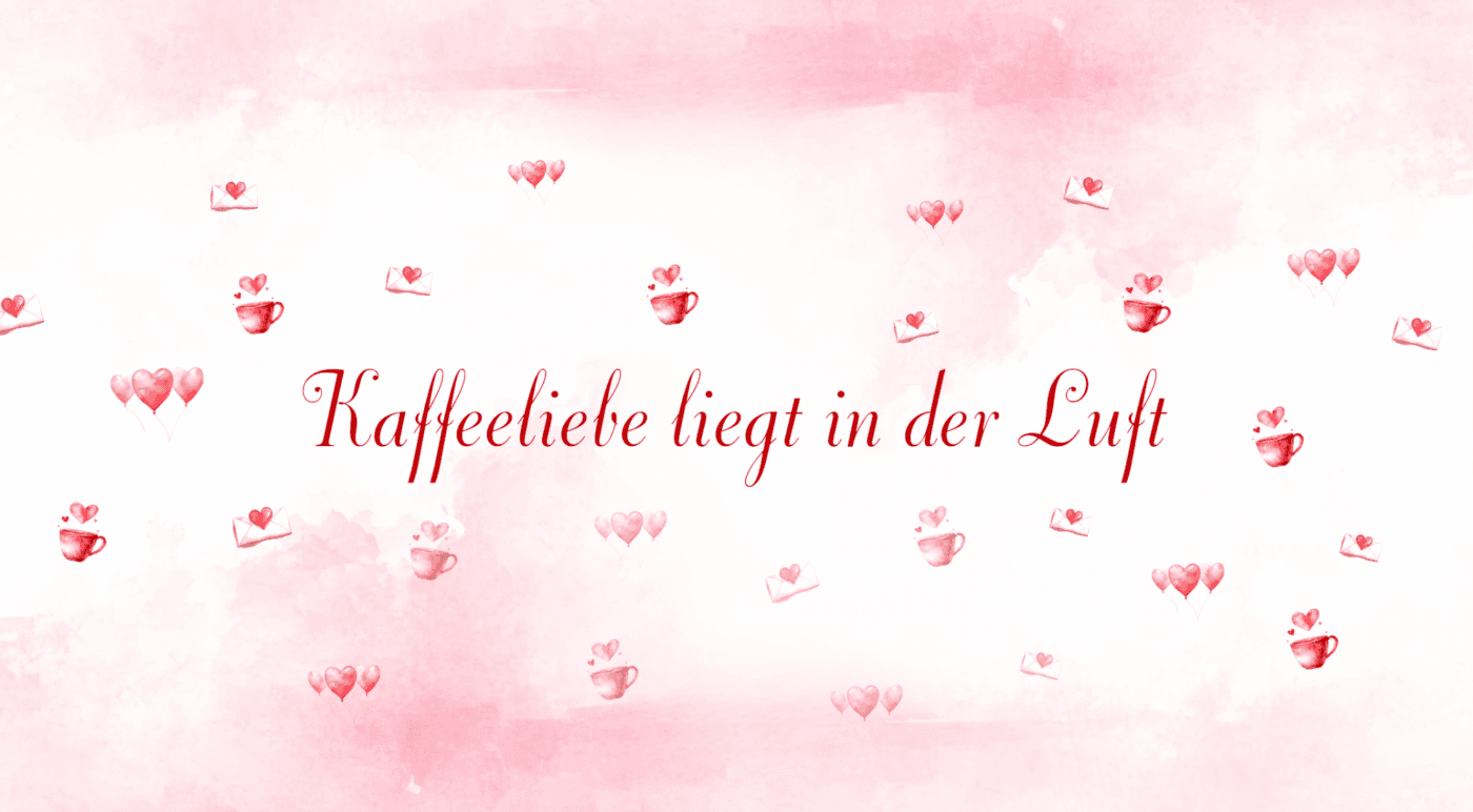Valentinstag - Header für Landingpage - Kaffee zum Valentinstag