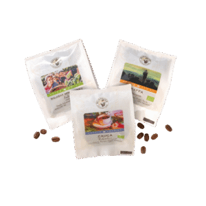 DIY 3er Set "Fill your Adventskalender" - Packshot 3 x 50g Tüten von Malabar, Kaffa und Cauca - Freigestellter Packshot